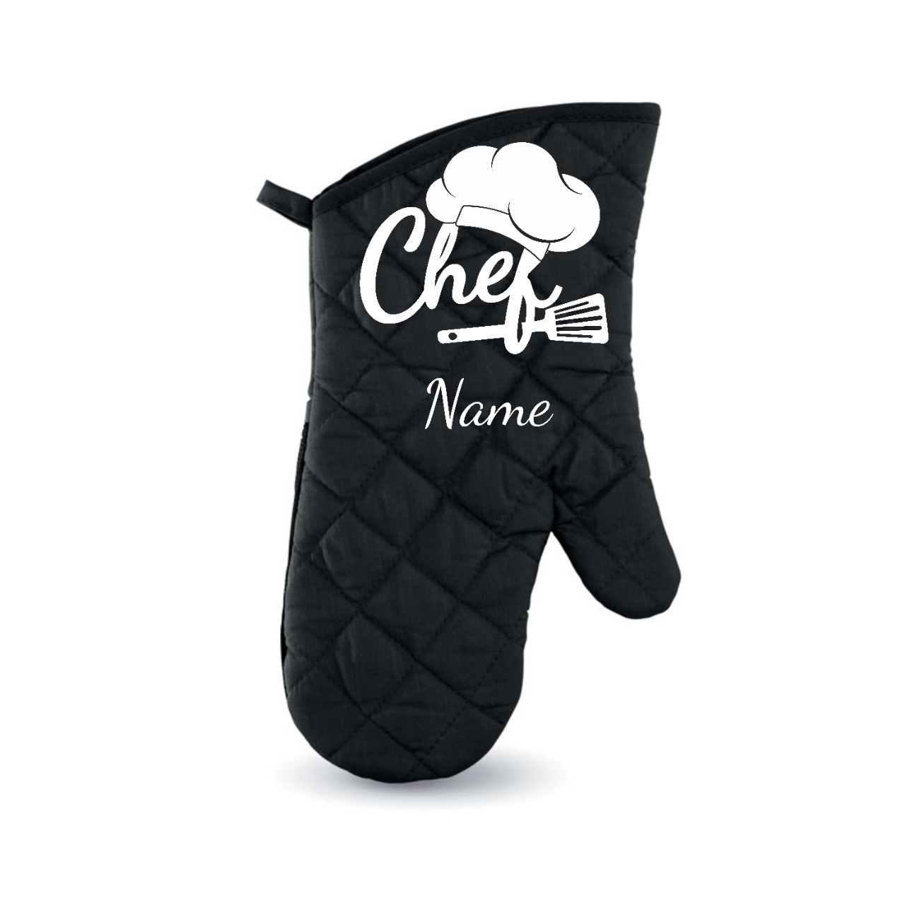 Personalised Black Chef Oven Glove